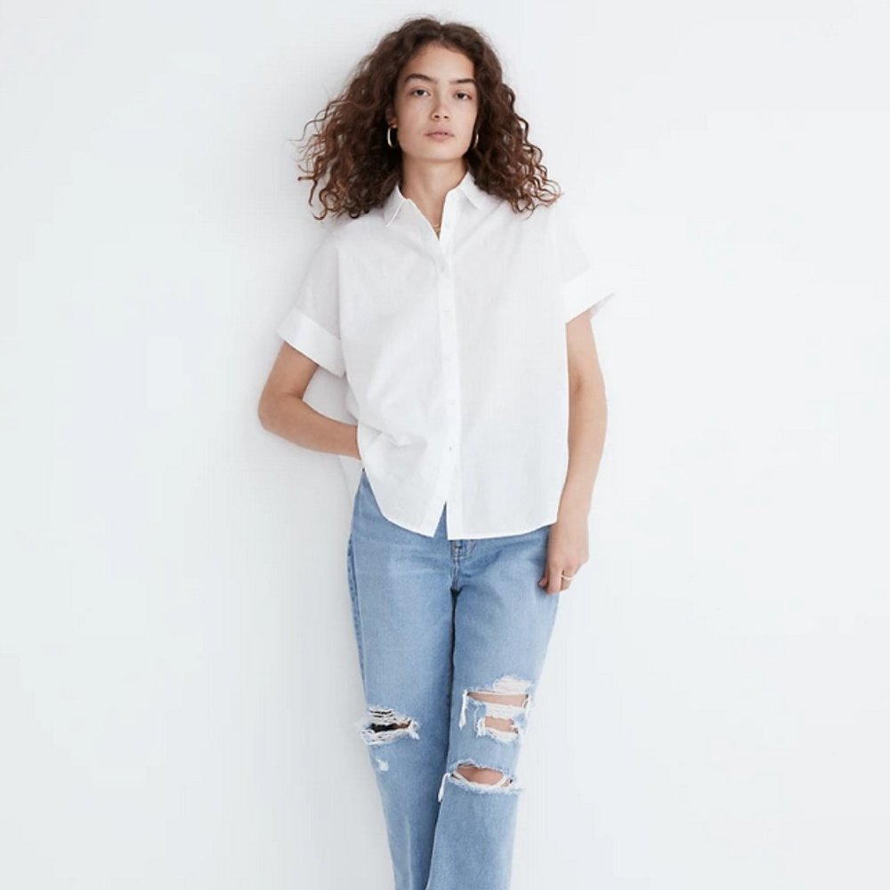 Madewell Pintuck Courier Shirt XXS